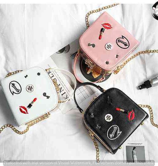 Túi đeo chéo nữ, khóa son môi 3 màu 3 tui khoa son moi 5